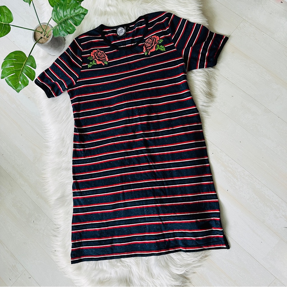 Santa Cruz Skateboards Rose Tattoo T-Shirt Dress, S